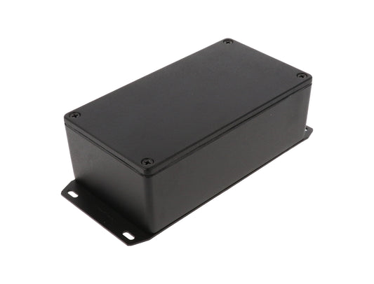 Hammond 1590WP1FBK Die-Cast Aluminum Enclosure, Black Powder Finish, 153 X 83 X 50 mm, Flanged Bottom, IP65, Gasket.