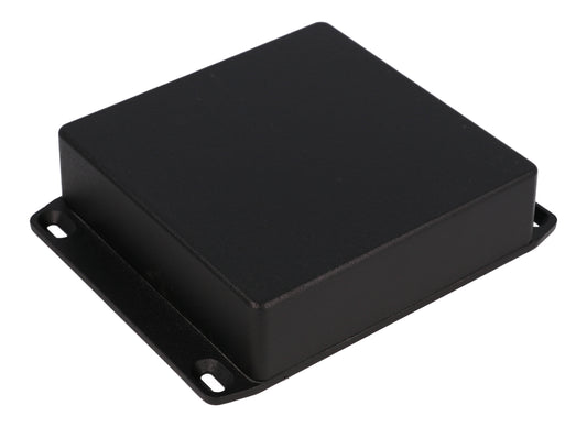 Hammond 1590WQFLBK Die-Cast Aluminum Enclosure, Black Powder Finish, 120 X 120 X 34 mm, Flanged Lid, IP65, Gasket.