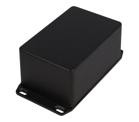 Hammond 1590WTFLBK Die-Cast Aluminum Enclosure, Black Powder Finish, 120 X 80 X 59 mm, Flanged Lid, IP65, Gasket.