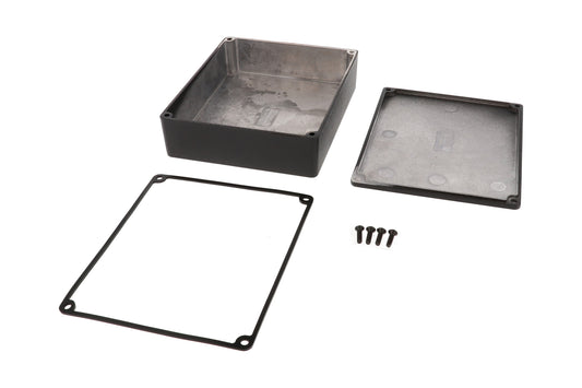 Hammond 1590WXXBK Die-Cast Aluminum Enclosure, Black Powder Finish, 145 X 121 X 40 mm, IP65, Gasket.