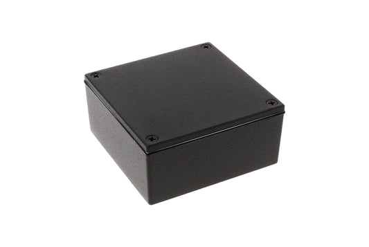 Hammond 1590WYBK Die-Cast Aluminum Enclosure, Black Powder Finish, 92 X 92 X 42 mm, IP65, Gasket.