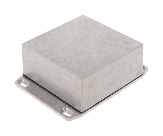 Hammond 1590WYFL Die-Cast Aluminum Enclosure, Natural Finish, 92 X 92 X 42 mm, Flanged Lid, IP65, Gasket.