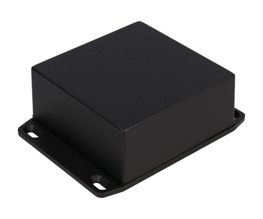 Hammond 1590WYFLBK Die-Cast Aluminum Enclosure, Black Powder Finish, 92 X 92 X 42 mm, Flanged Lid, IP65, Gasket.