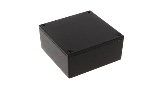 Hammond 1590YBK Die-Cast Aluminum Enclosure, Black Powder Finish, 92 X 92 X 42 mm, IP65, Gasket.