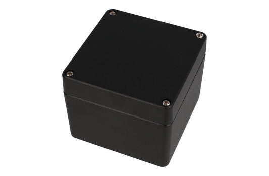 Hammond 1590Z080BK Thick-Wall Die-Cast Aluminum Enclosure, Black Powder Finish, 100 X 100 X 80 mm, Type 4X/6P, IP66/IP67/IP68, Silicone Gasket, Mounting Shelf.