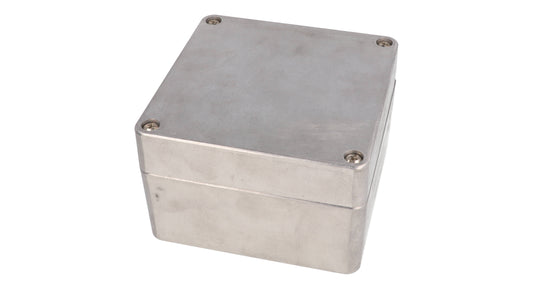 Hammond 1590Z090 Thick-Wall Die-Cast Aluminum Enclosure, Natural Unfinished, 140 X 140 X 90 mm, Type 4X/6P, IP66/IP67/IP68, Silicone Gasket, Mounting Shelf.