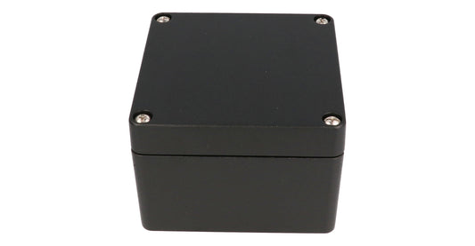 Hammond 1590Z119BK Thick-Wall Die-Cast Aluminum Enclosure, Black Powder Finish, 120 X 122 X 82 mm, Type 4X/6P, IP66/IP67/IP68, Silicone Gasket, Mounting Shelf.