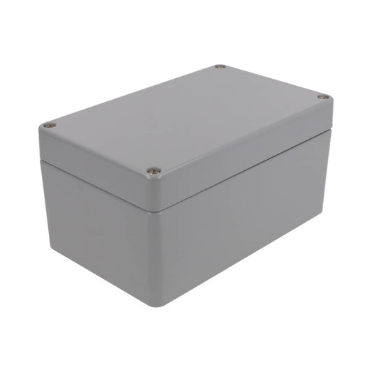 Hammond 1590Z125GY Thick-Wall Die-Cast Aluminum Enclosure, Gray Powder Finish, 160 X 100 X 80 mm, Type 4X/6P, IP66/IP67/IP68, Silicone Gasket, Mounting Shelf.