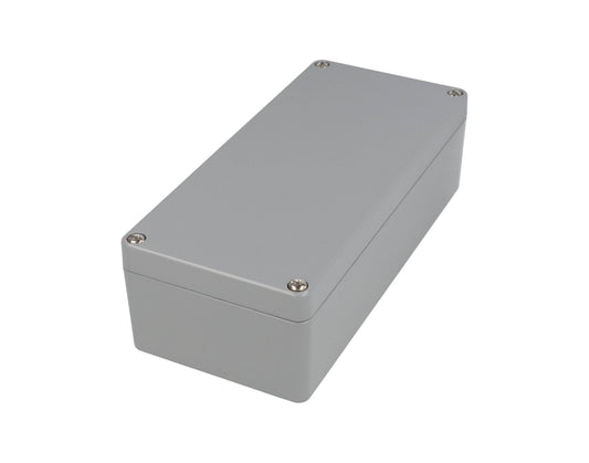 Hammond 1590Z130GY Thick-Wall Die-Cast Aluminum Enclosure, Gray Powder Finish, 175 X 80 X 52 mm, Type 4X/6P, IP66/IP67/IP68, Silicone Gasket, Mounting Shelf.