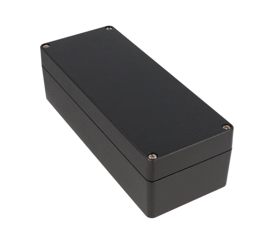 Hammond 1590Z137BK Thick-Wall Die-Cast Aluminum Enclosure, Black Powder Finish, 200 X 80 X 60 mm, Type 4X/6P, IP66/IP67/IP68, Silicone Gasket, Mounting Shelf.