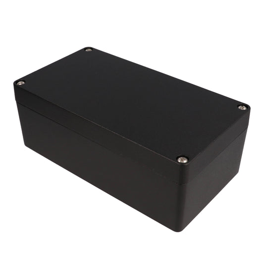 Hammond 1590Z150BK Thick-Wall Die-Cast Aluminum Enclosure, Black Powder Finish, 221 X 121 X 81 mm, Type 4X/6P, IP66/IP67/IP68, Silicone Gasket, Mounting Shelf.