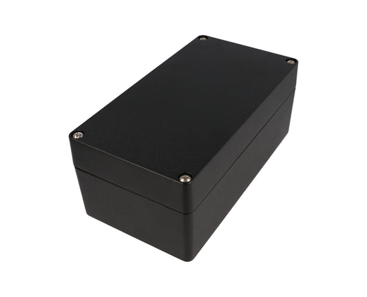 Hammond 1590Z155BK Thick-Wall Die-Cast Aluminum Enclosure, Black Powder Finish, 221 X 121 X 90 mm, Type 4X/6P, IP66/IP67/IP68, Silicone Gasket, Mounting Shelf.