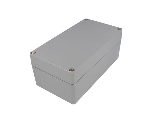 Hammond 1590Z155GY Thick-Wall Die-Cast Aluminum Enclosure, Gray Powder Finish, 221 X 121 X 90 mm, Type 4X/6P, IP66/IP67/IP68, Silicone Gasket, Mounting Shelf.