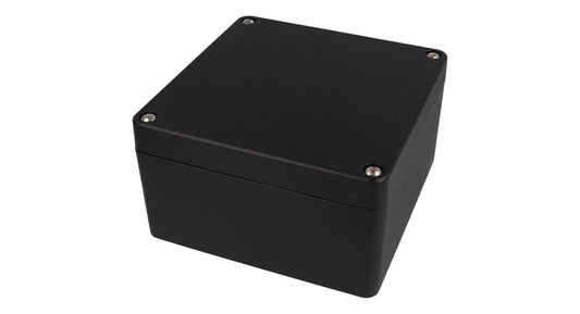 Hammond 1590Z160BK Thick-Wall Die-Cast Aluminum Enclosure, Black Powder Finish, 160 X 160 X 90 mm, Type 4X/6P, IP66/IP67/IP68, Silicone Gasket, Mounting Shelf.