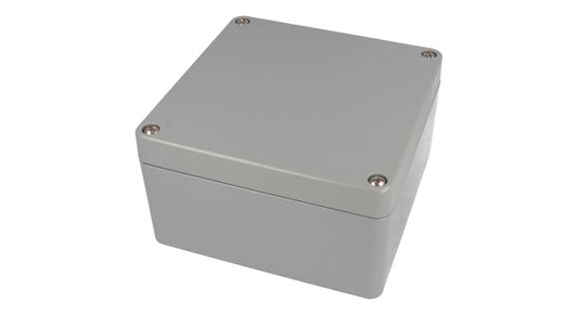 Hammond 1590Z160GY Thick-Wall Die-Cast Aluminum Enclosure, Gray Powder Finish, 160 X 160 X 90 mm, Type 4X/6P, IP66/IP67/IP68, Silicone Gasket, Mounting Shelf.