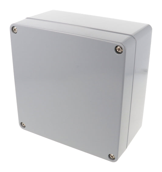 Hammond 1590Z180GY Thick-Wall Die-Cast Aluminum Enclosure, Gray Powder Finish, 180 X 180 X 100 mm, Type 4X/6P, IP66/IP67/IP68, Silicone Gasket, Mounting Shelf.