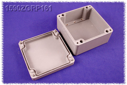 Hammond 1590ZGRP161 Polycarbonate Enclosure, Gray, Watertight, IP66, NEMA 4X, Gasket