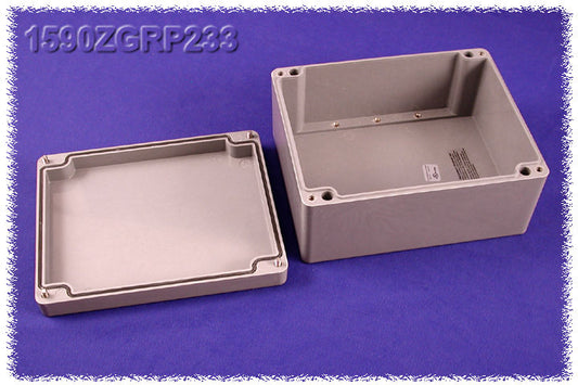 Hammond 1590ZGRP233 Polycarbonate Enclosure, Gray, Watertight, IP66, NEMA 4X, Gasket