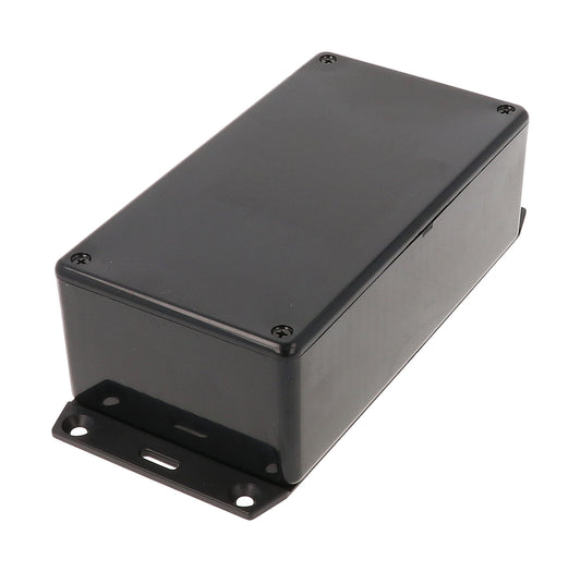 Hammond 1591DF2SBK ABS Plastic Enclosure, Black, Flanged Bottom, Card Guides, Lap-Joint, IP54, UL94 V-0