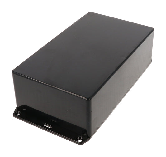 Hammond 1591ESFLBK ABS Plastic Enclosure, Black, Flanged Lid, Shielded, Card Guides, Lap-Joint, IP54, UL94 V-0