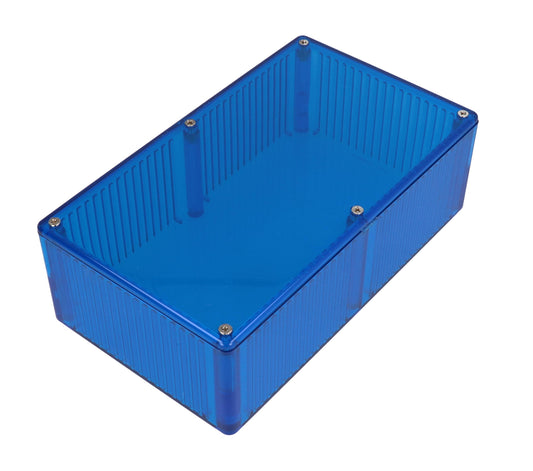 Hammond 1591ETBU Translucent Polycarbonate Enclosure, Blue, Card Guides, Lap-Joint, IP54, UL94 V-0