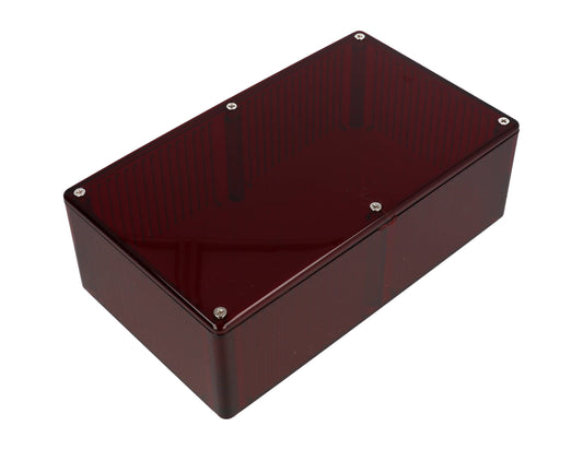 Hammond 1591ETRD Translucent Polycarbonate Enclosure, Red, Card Guides, Lap-Joint, IP54, UL94 V-0