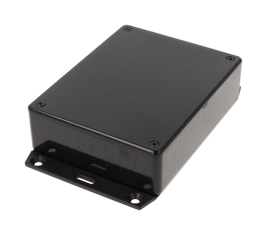Hammond 1591GF2BK ABS Plastic Enclosure, Black, Flanged Bottom, Card Guides, Lap-Joint, IP54, UL94 V-0