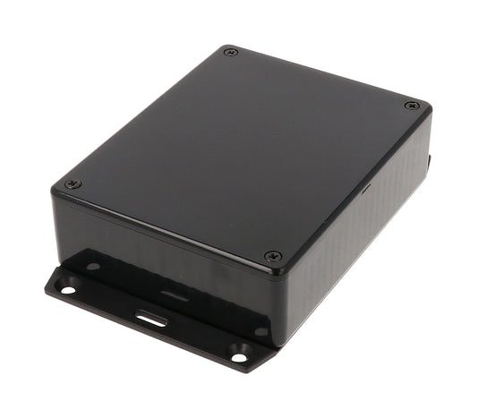 Hammond 1591GF2SBK ABS Plastic Enclosure, Black, Flanged Bottom, Card Guides, Lap-Joint, IP54, UL94 V-0