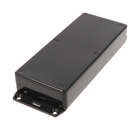 Hammond 1591HF2SBK ABS Plastic Enclosure, Black, Flanged Bottom, Card Guides, Lap-Joint, IP54, UL94 V-0