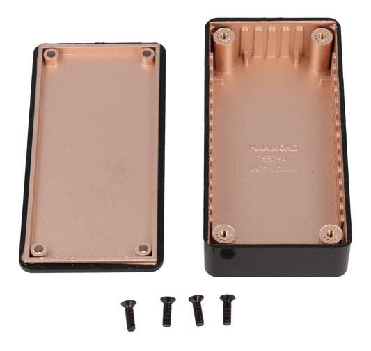 Hammond 1591RABK ABS Plastic Enclosure, Black, EMI/RFI Copper Conductive Coating, Molded PCB Card Guides, UL94 V-0, IP54