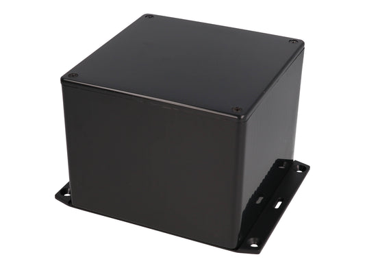 Hammond 1591VF2BK ABS Plastic Enclosure with Flange, Black (4.7" x 4.7" x 3.5")