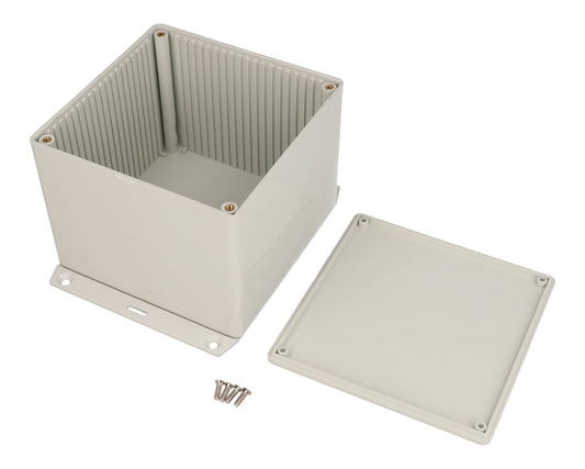 Hammond 1591VF2GY ABS Plastic Enclosure, Gray, Flanged Bottom, Card Guides, Lap-Joint, IP54, UL94 V-0