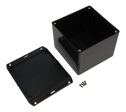 Hammond 1591VFLBK ABS Plastic Enclosure, Black, Flanged Lid, Card Guides, Lap-Joint, IP54, UL94 V-0