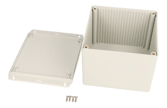Hammond 1591VFLGY ABS Plastic Enclosure, Gray, Flanged Lid, Card Guides, Lap-Joint, IP54, UL94 V-0