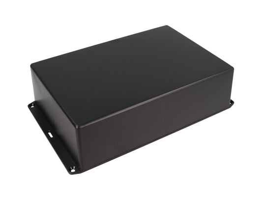 Hammond 1591XXFSFLBK ABS Plastic Enclosure, Black, Flanged Lid, Shielded, PCB Standoffs, Tongue-And-Groove, IP54, UL94 V-0