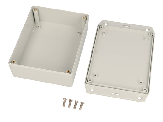 Hammond 1591XXGFLGY ABS Plastic Enclosure, Gray, Flanged Lid, PCB Standoffs, Tongue-And-Groove, IP54, UL94 V-0