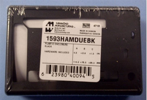 Hammond 1593HAMDUEBK Arduino Enclosure, Black (4.3" x 2.9" x 1")