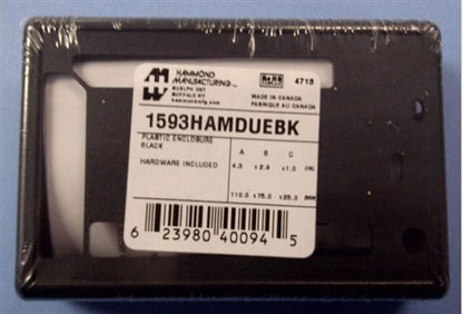 Hammond 1593HAMDUEBK Arduino Enclosure, Black (4.3" x 2.9" x 1")