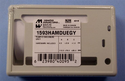 Hammond 1593HAMDUEGY Arduino Enclosure, Gray (4.3" x 2.9" x 1")