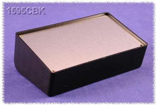 Hammond 1595CBK ABS Plastic Sloped Instrument Enclosure, Black (6.34" x 3.78" x 2.28")