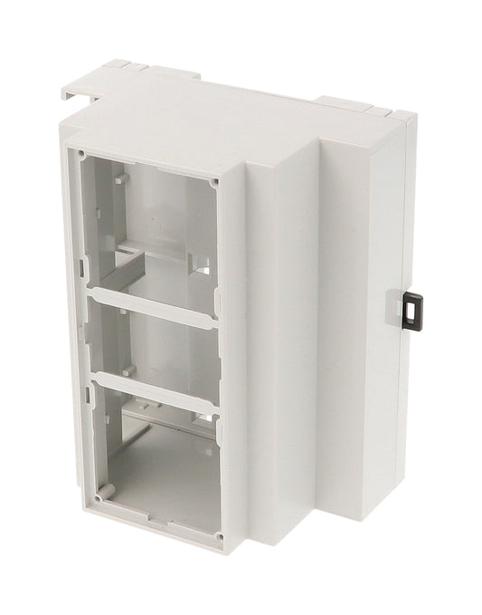 Hammond 1597DIN6MH53 1597DM Series DIN Rail Mounted PPO Thermoplastic Enclosure, Open Top, Open Terminals, One Terminal Side Blocked, 90 mm x 106 mm x 58 mm.