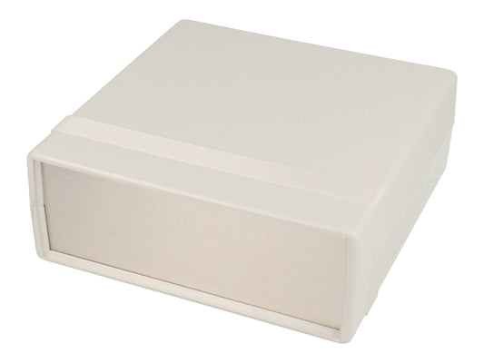 Hammond 1598BGY 1598 Series Flame Retardant ABS Instrument Enclosure With Aluminum End Panels, IP54, 5.28" x 5.31" x 2.01", Gray.