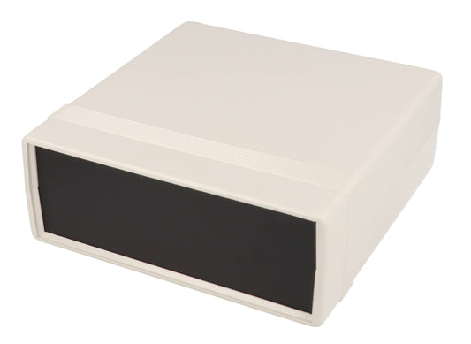 Hammond 1598BSGYPBK 1598 Series General Purpose ABS Enclosure With Black Plastic End Panels, IP54, 5.28" x 5.31" x 2.01", Gray.