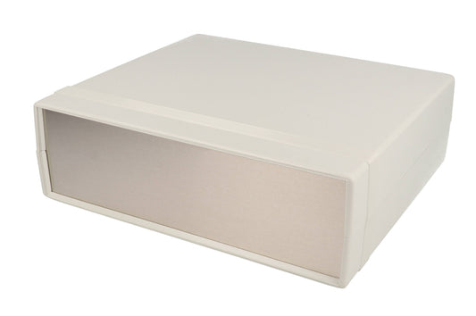 Hammond 1598DGY 1598 Series Flame Retardant ABS Instrument Enclosure with Aluminum End Panels, 7.09" x 8.07" x 2.48", Gray.