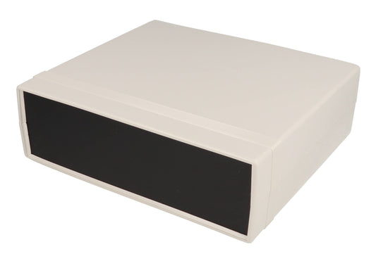 Hammond 1598DSGYPBK 1598 Series General Purpose ABS Instrument Enclosure with Black Plastic End Panels, 7.09" x 8.07" x 2.48", Gray.