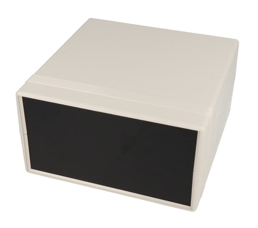 Hammond 1598ESGYPBK 1598 Series General Purpose ABS Instrument Enclosure with Black Plastic End Panels, 6.3" x 6.26" x 3.35", Gray.