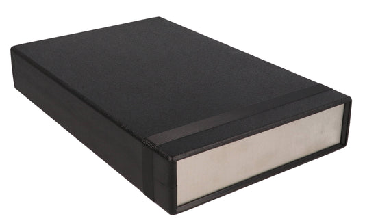 Hammond 1598FBK 1598 Series Flame Retardant ABS Instrument Enclosure with Aluminum End Panels, 9.84" x 6.26" x 1.61", Black.
