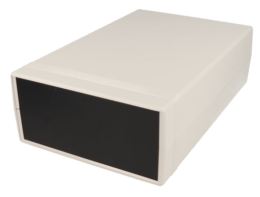 Hammond 1598GSGYPBK 1598 Series General Purpose ABS Instrument Enclosure with Black Plastic End Panels, 9.84" x 6.26" x 2.95", Gray.