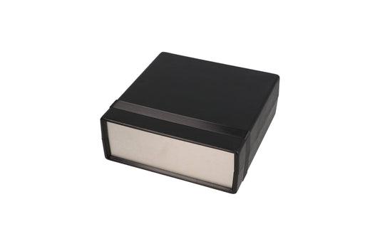 Hammond 1598RBBK 1598R Series EMI/RFI Shielded ABS Instrument Enclosure with Aluminum End Panels, 5.28" x 5.31" x 2.01", Black.