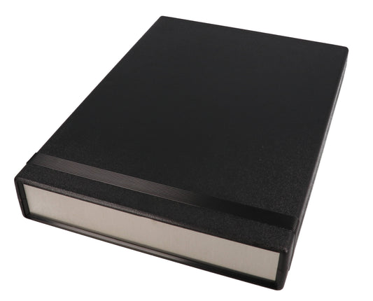 Hammond 1598RHBK 1598R Series EMI/RFI Shielded ABS Instrument Enclosure with Aluminum End Panels, 11.06" x 7.87" x 1.61", Black.
